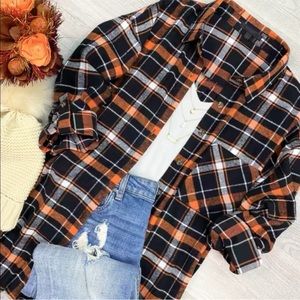 Oversized Flannel Button Up